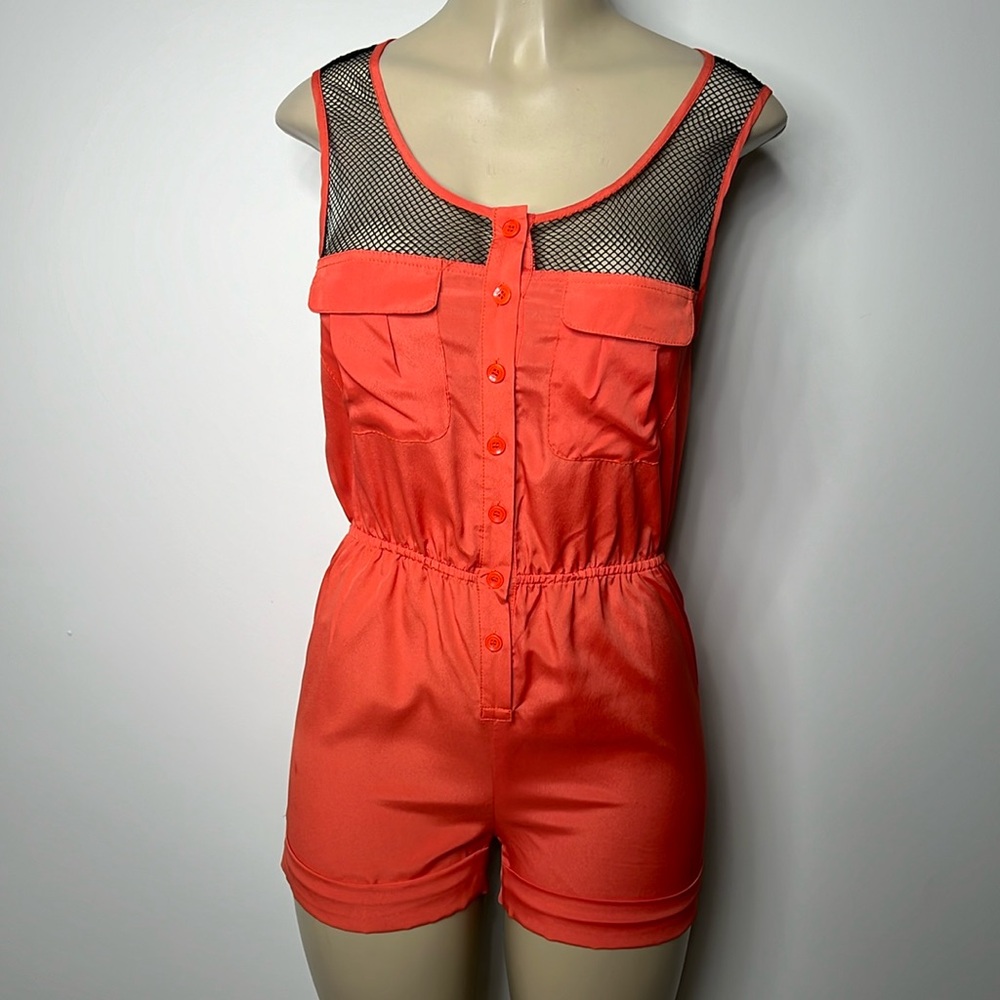 Blaque Market small orange romper with black netting